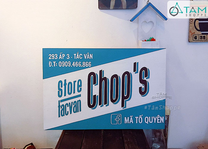 Bảng hiệu gỗ Vintage Chop's